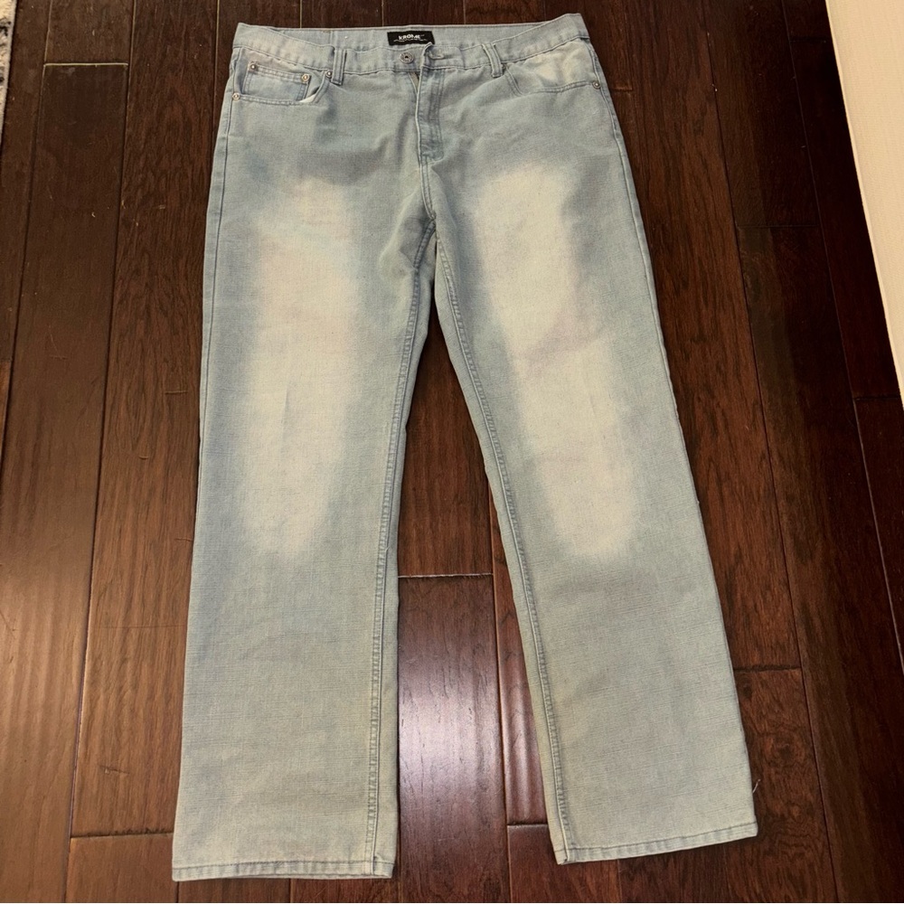 Krome Men's Light Blue Straight Jeans